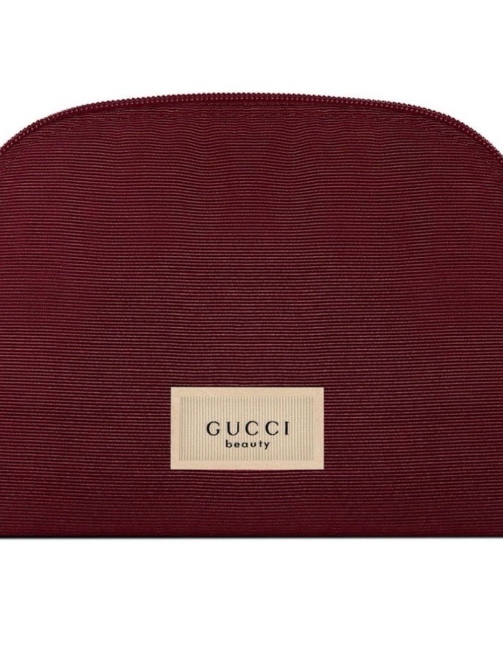 Gucci Beauty Burgundy Satin Cosmetic Pouch